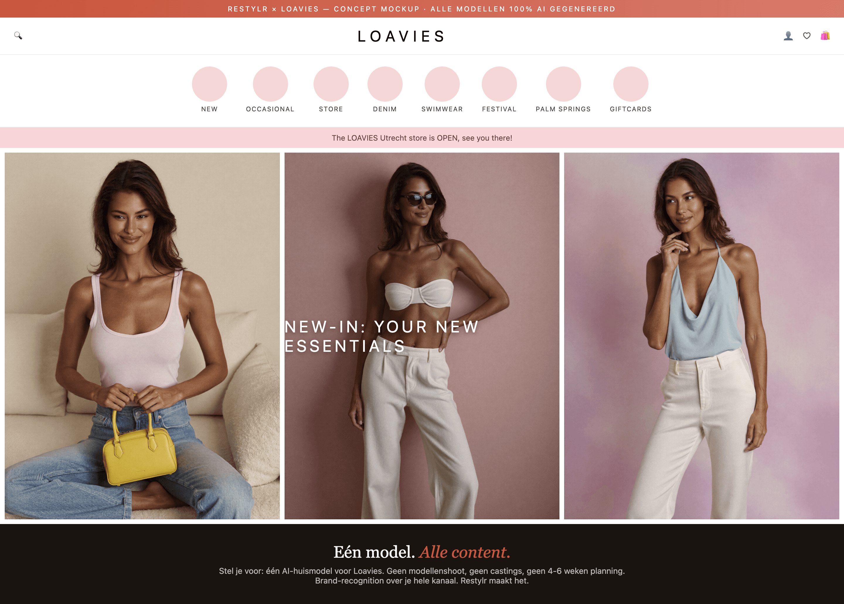 Concept-case: Loavies homepage met Restylr AI-modellen