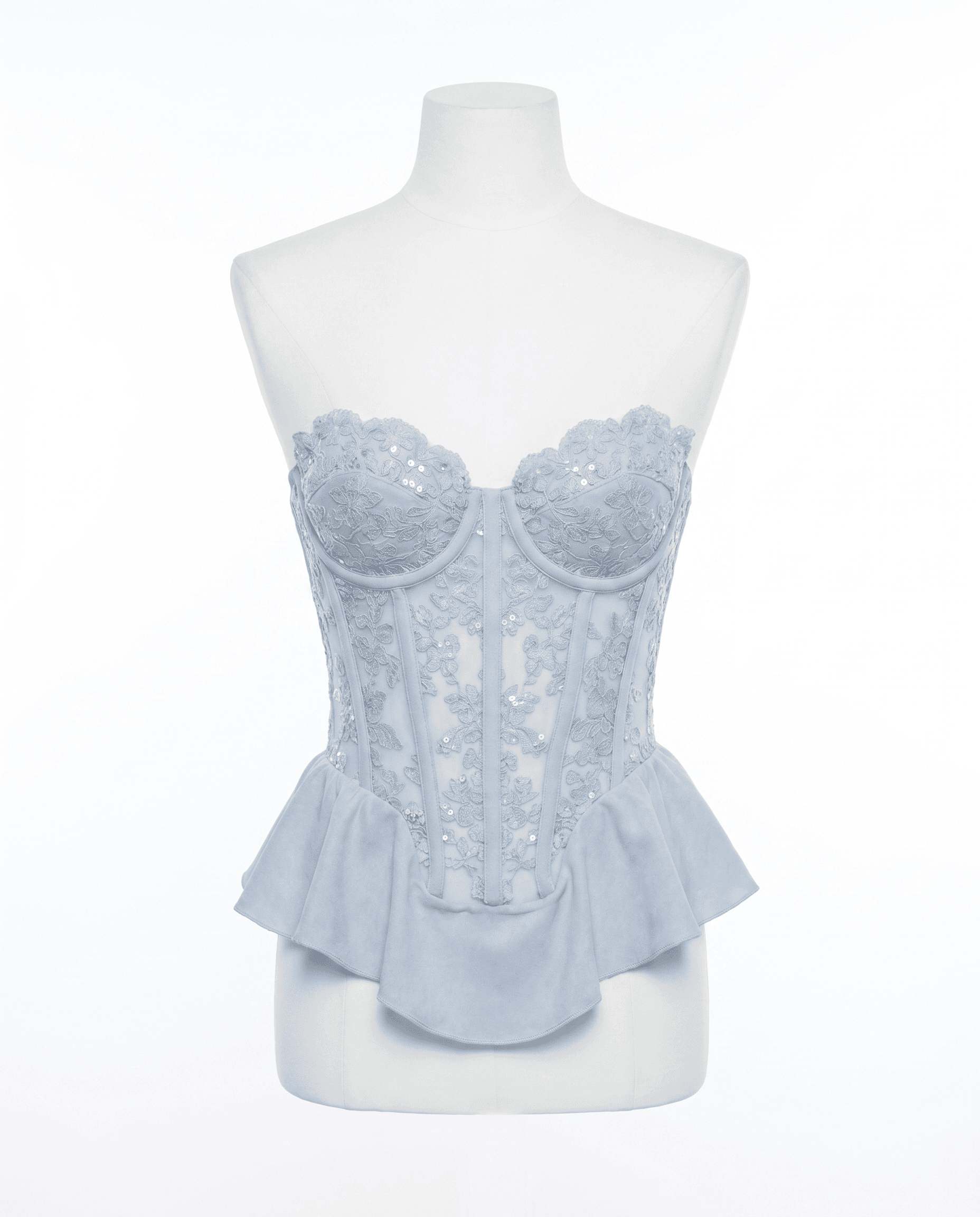 Input: kledingstuk op witte paspop / ghost mannequin